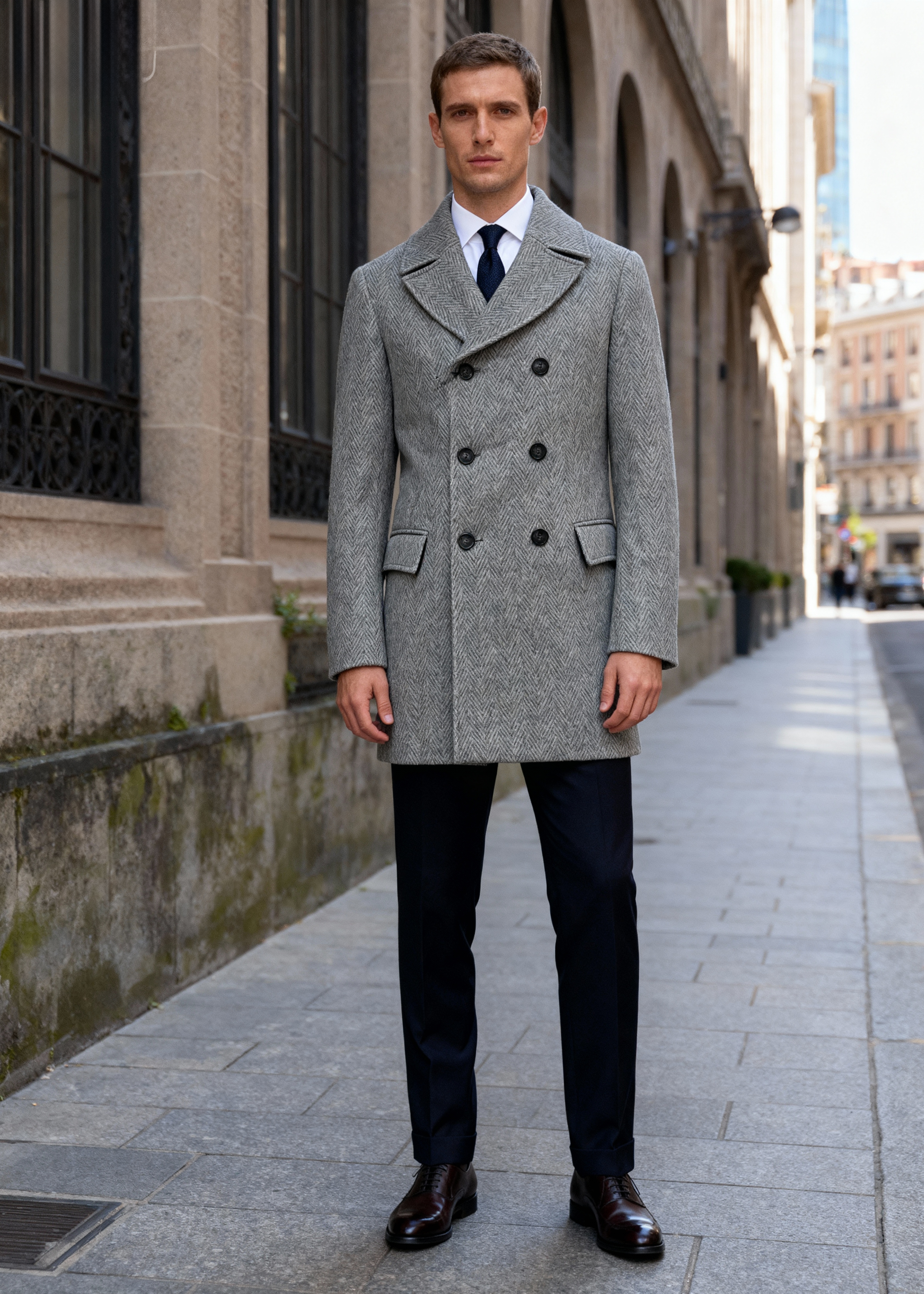 Cappotto Doppiopetto Uomo in Stile Sartoriale – Eleganza Metropolitana perla 571 48