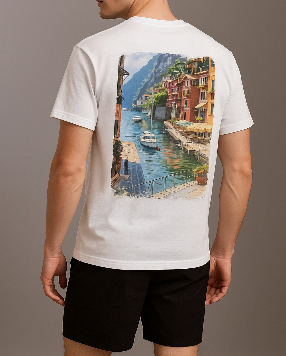 Maglietta Uomo Lago di Como | T-shirt Paesaggio Italiano 2025
