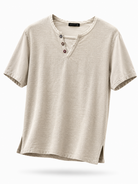T-Shirt Uomo 100% Cotone Made in Italy | Casual Estiva Beige S