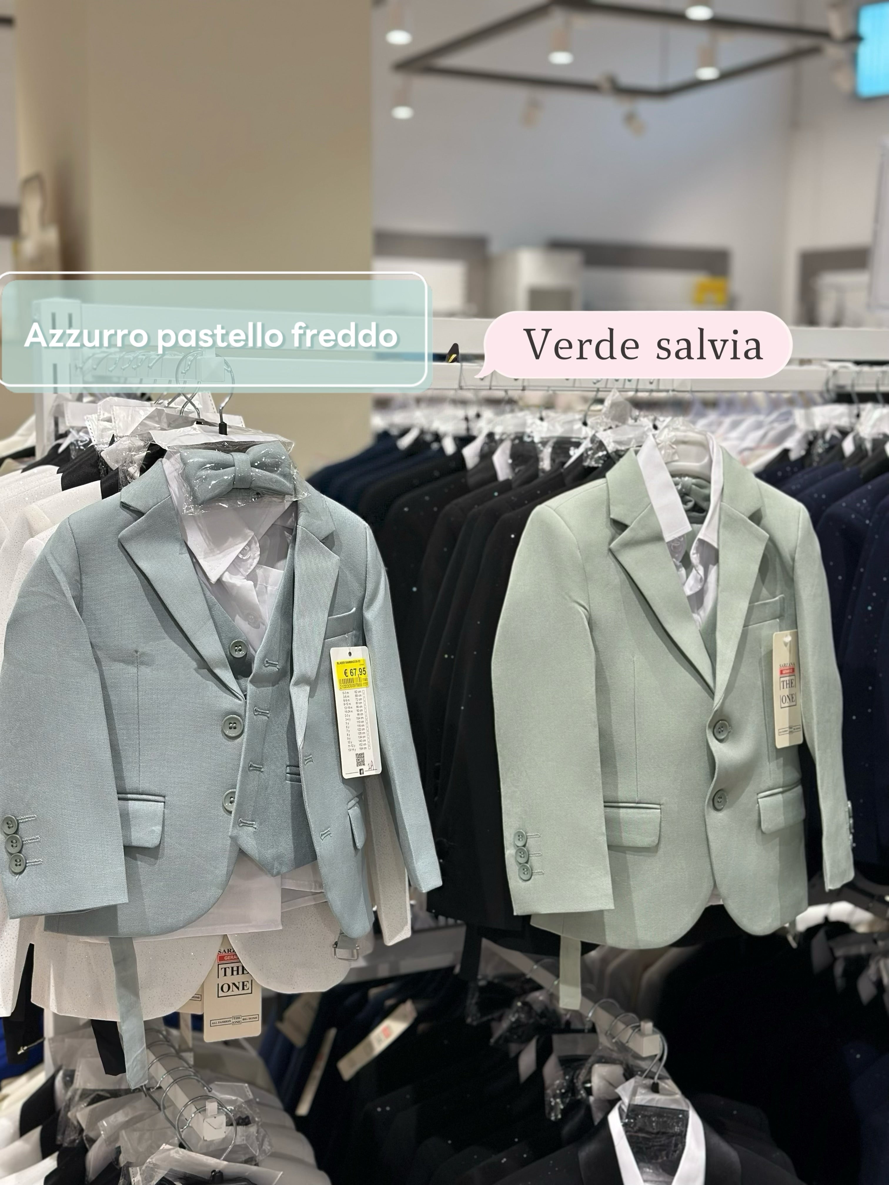 Completo Bambino Matrimonio Verde Salvia 5 Pezzi Elegante 1-16 Anni