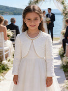 Coprispalle Bambina Elegante con Perle per Cerimonia e Comunione