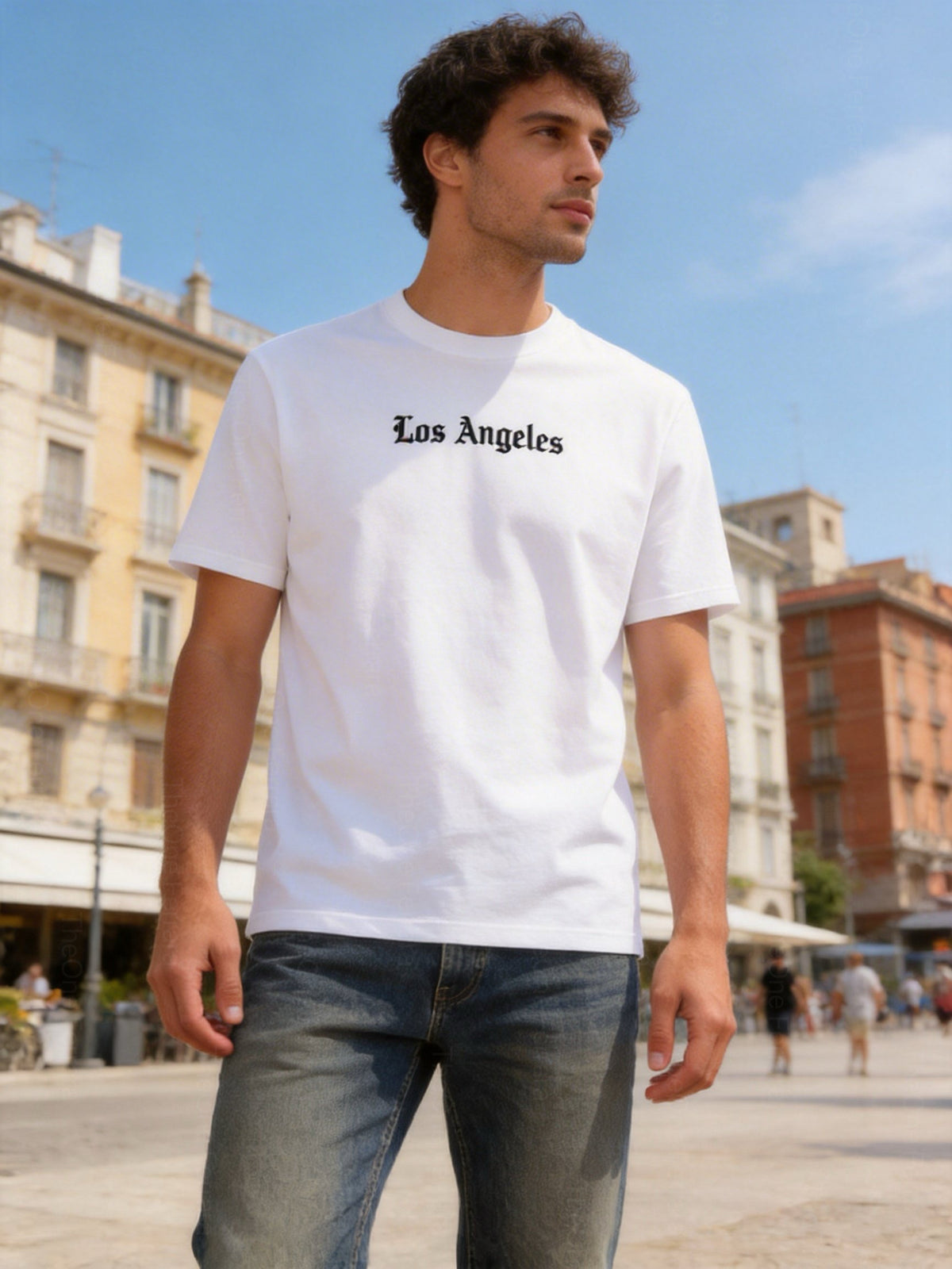 T-Shirt Uomo Los Angeles – Stampa Gotica Made in Italy