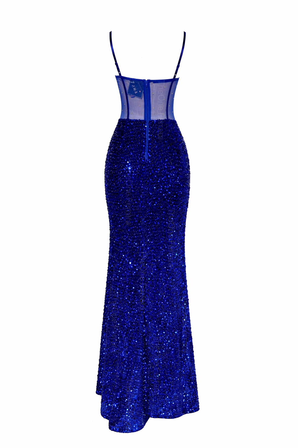 Abito Lungo da Gala con Corsetto Gioiello e Spacco Alto 512127