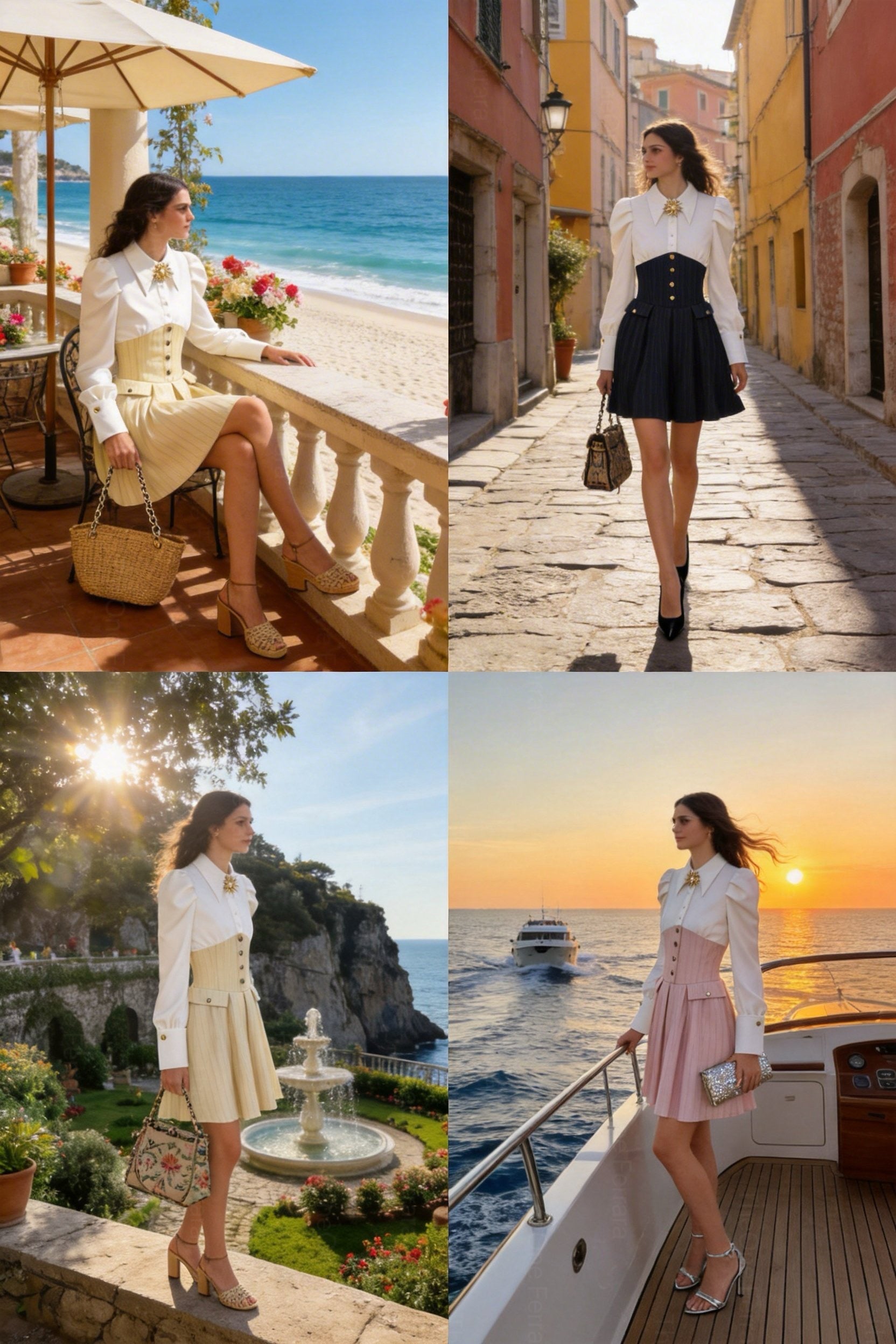 Abito Donna Elegante con Effetto Corsetto e Gonna Plissettata Camicia Strutturata Chic 89859