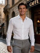 Camicia Uomo Bianca Slim Fit in Cotone Elasticizzato – Elegante Business Casual 2620