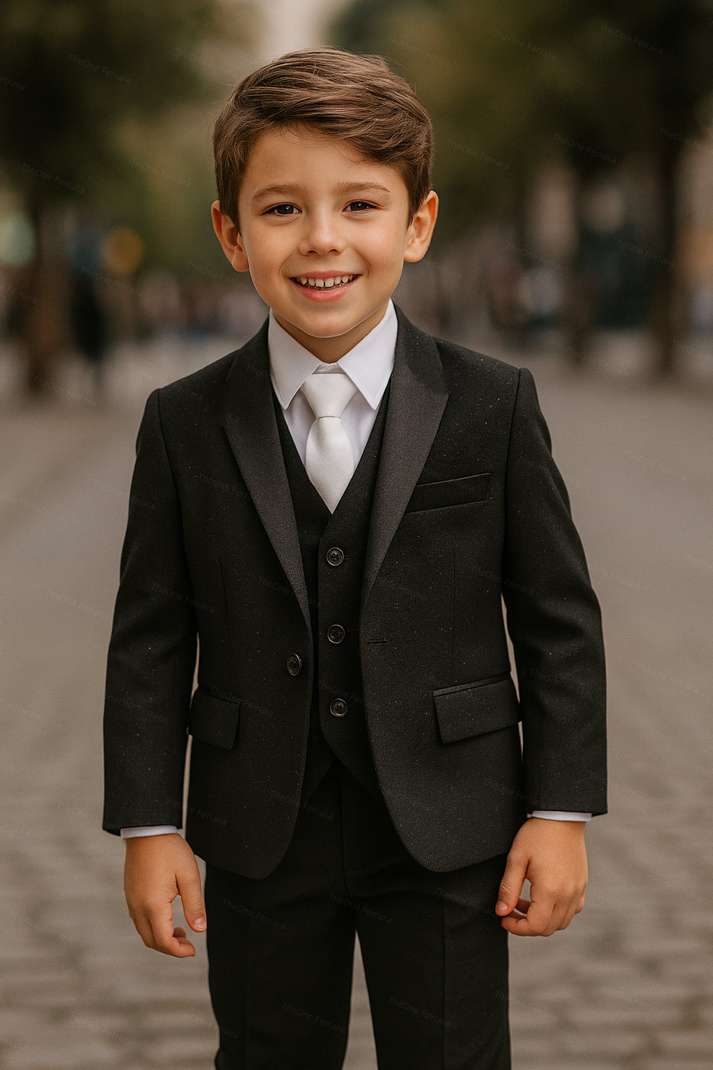 Completo elegante bambino nero 5 pezzi | 1-14anni A78-1