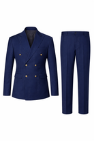 Abito Uomo Doppiopetto Blu Navy 2 Pezzi (Giacca + Pantaloni) con Bottoni Dorati | Cerimonia Business | Taglie 44–60 | ZLS10018 Blu Mare - 372