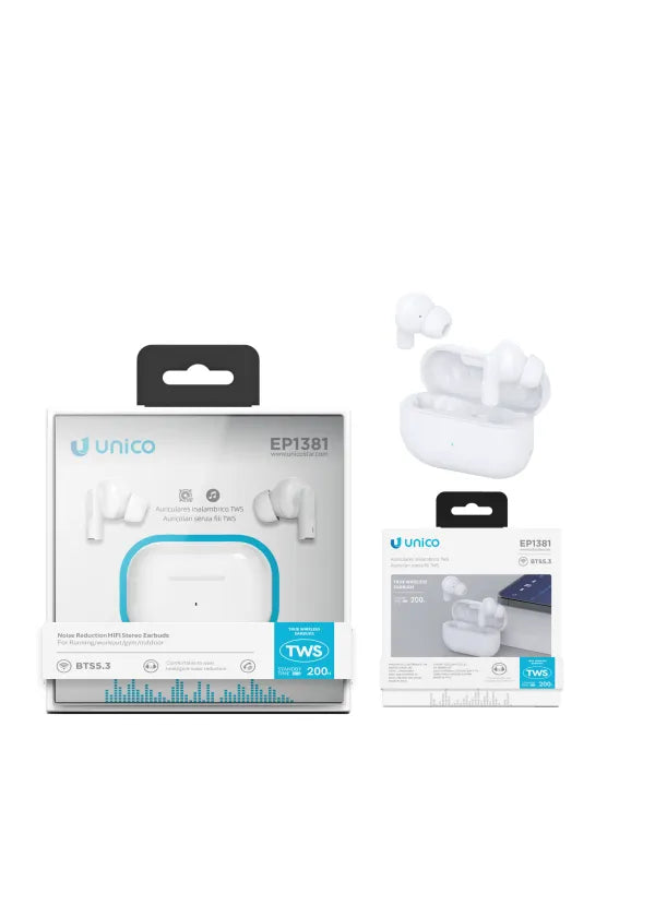 Auricolari Bluetooth TWS In-Ear con Cordino – Driver 13mm, 50H Autonomia | UNICO