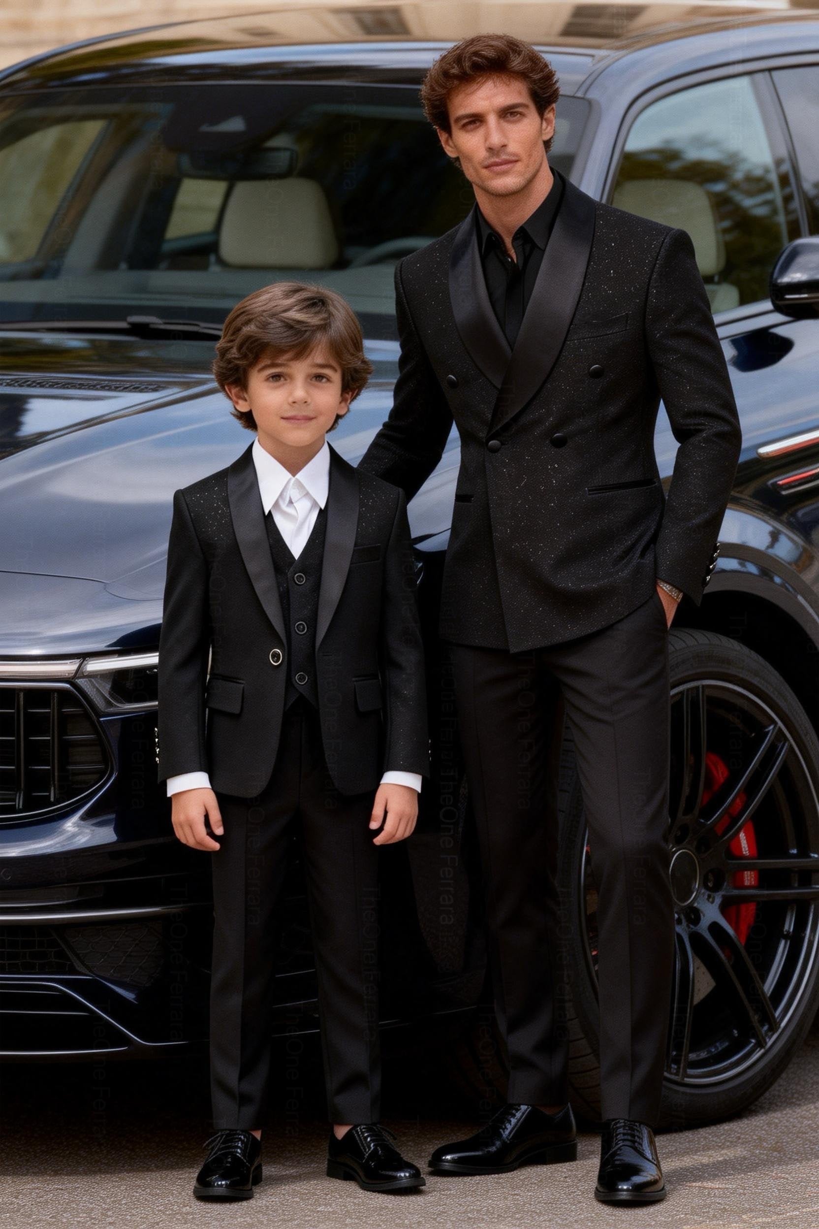 Completo elegante bambino nero 5 pezzi | 1-14anni A78-1