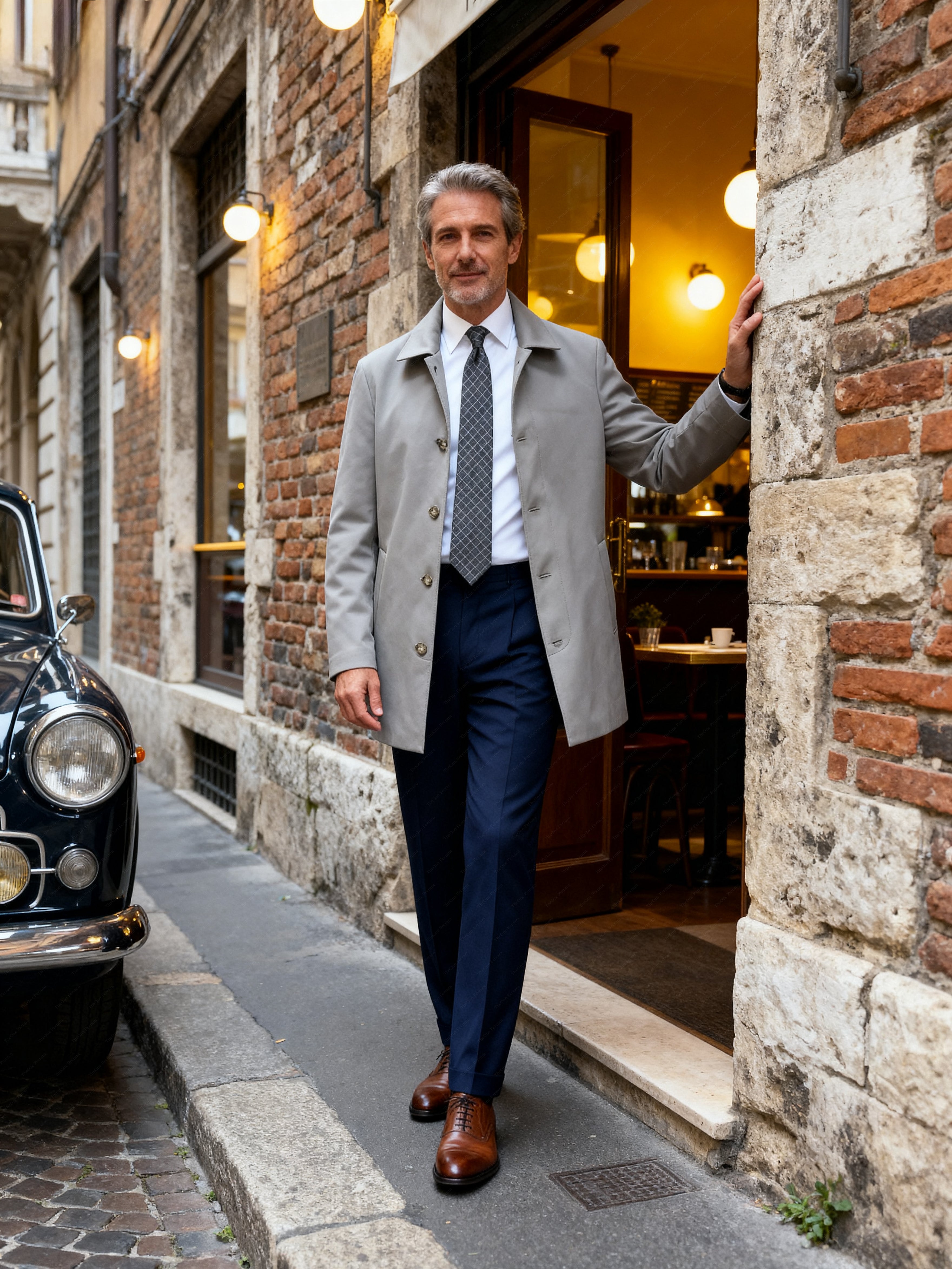Giacca Impermeabile Leggera Uomo – Eleganza Italiana DI LORENZO T715 Grigio