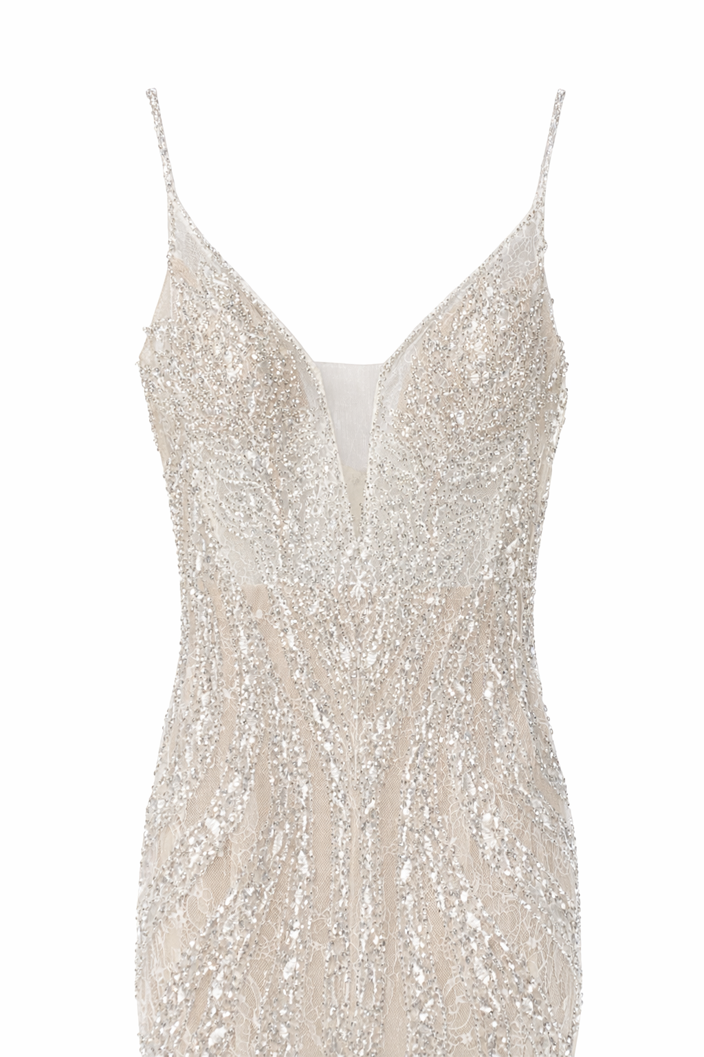 Abito da Sposa Sirena con Paillettes e Tulle – Vestito da Sposa Elegante con Scollatura Profonda e Schiena Scoperta 851016