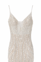 Abito da Sposa Sirena con Paillettes e Tulle – Vestito da Sposa Elegante con Scollatura Profonda e Schiena Scoperta 851016