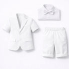 Completo Elegante Bambino Estivo 4 Pezzi con Giacca e Pantaloncini Abito Cerimonia Matrimonio 1-10Anni