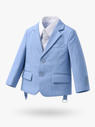 Completo Elegante Bambino Celeste 5 Pezzi con Giacca Gilet Pantaloni Camicia e Papillon