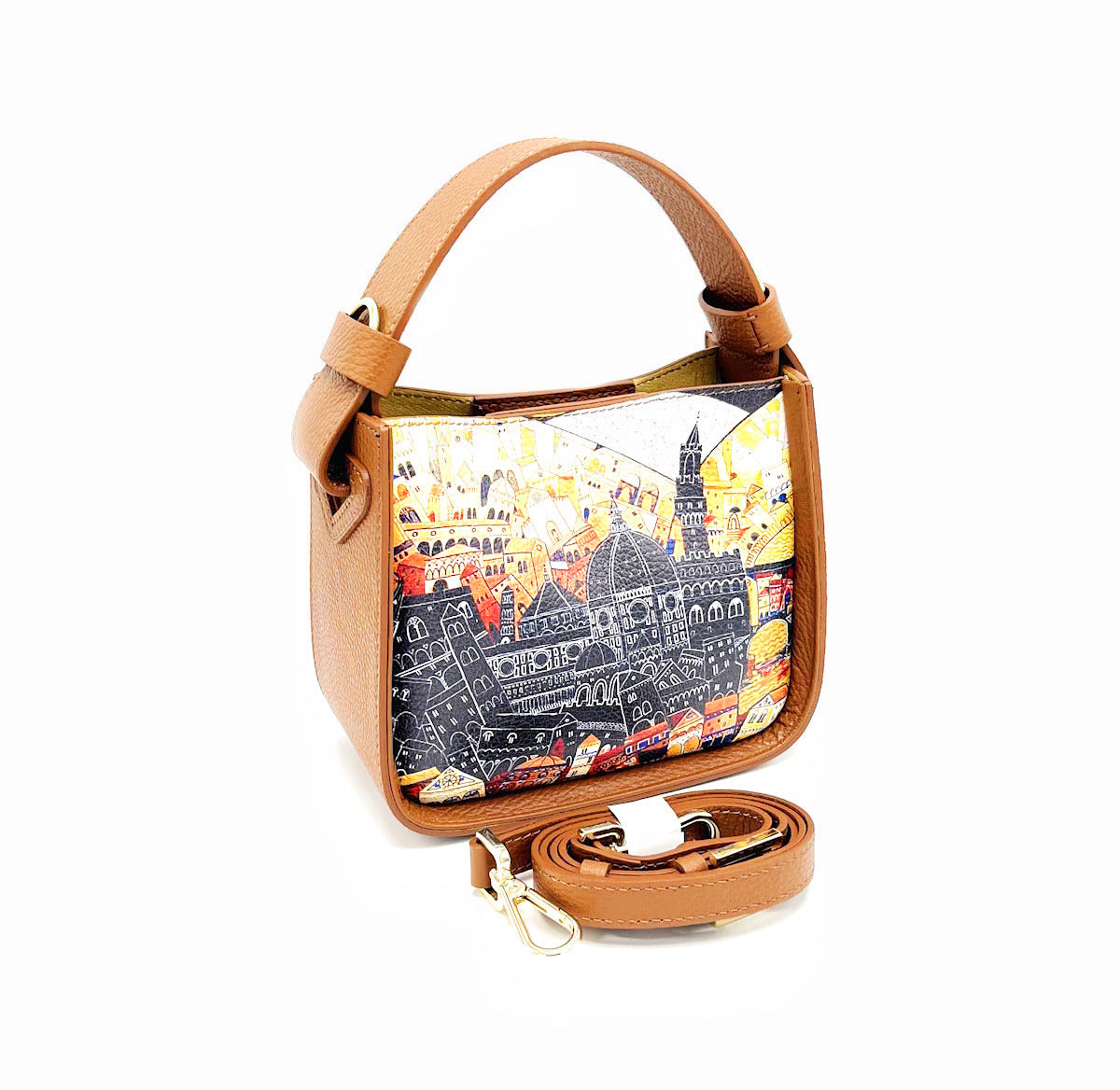 Borsa a Mano in Vera Pelle Stampata, Tracolla Removibile, Fatta a Mano in Italia – art. 112482 8