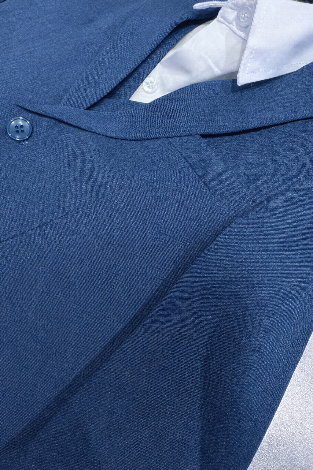 Completo Elegante Bambino Blu Classico 5 Pezzi Abito Cerimonia Matrimonio Comunione 1-16 Anni