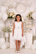 Abito Prima Comunione 2026 Bambina 4-12 Anni – Vestito Bianco Elegante in Pizzo per Cerimonia Primavera Estate 22023