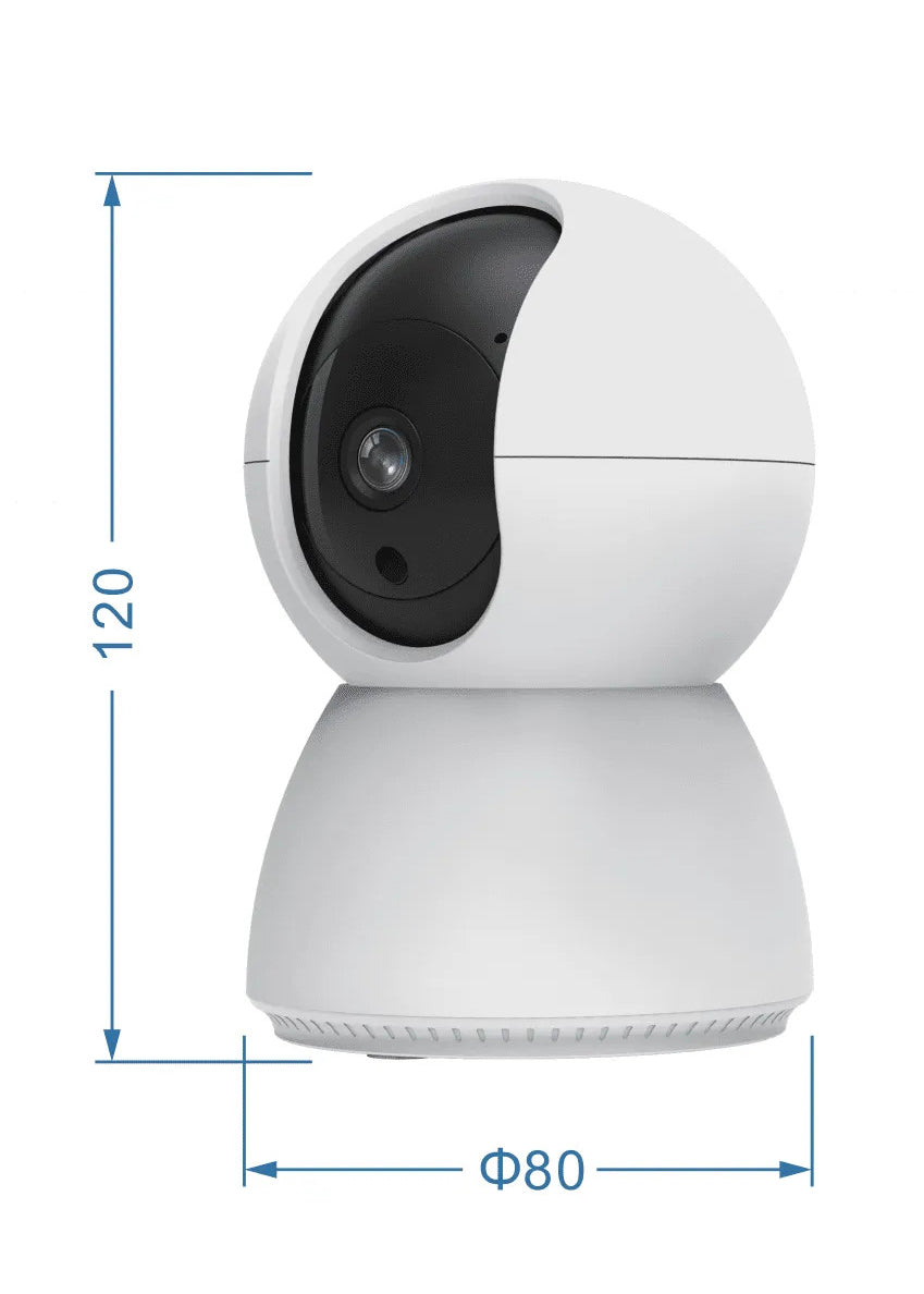 Telecamera WiFi da Interno 3MP | Alexa & Google | Rotazione 355° | WIBY TV-628
