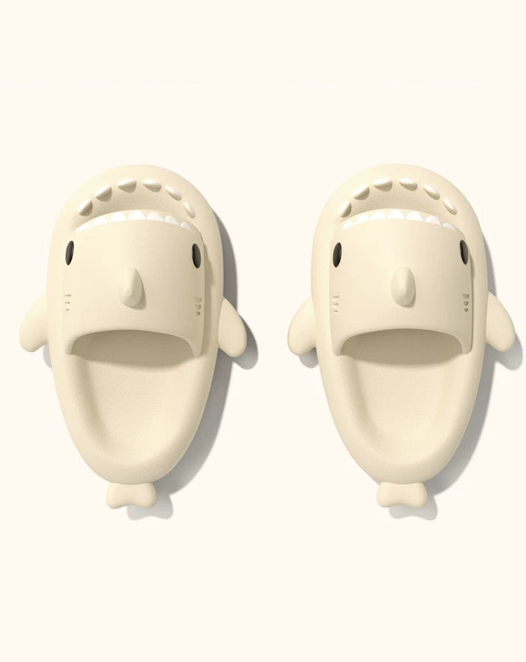 🦈 EXCREAT Ciabatte Uomo Antiscivolo con Design Squalo 2025 - Edizione Estiva Beige