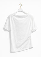 Top Donna Drappeggiato in Cotone – T-Shirt Elegante con Dettaglio Oro 66294