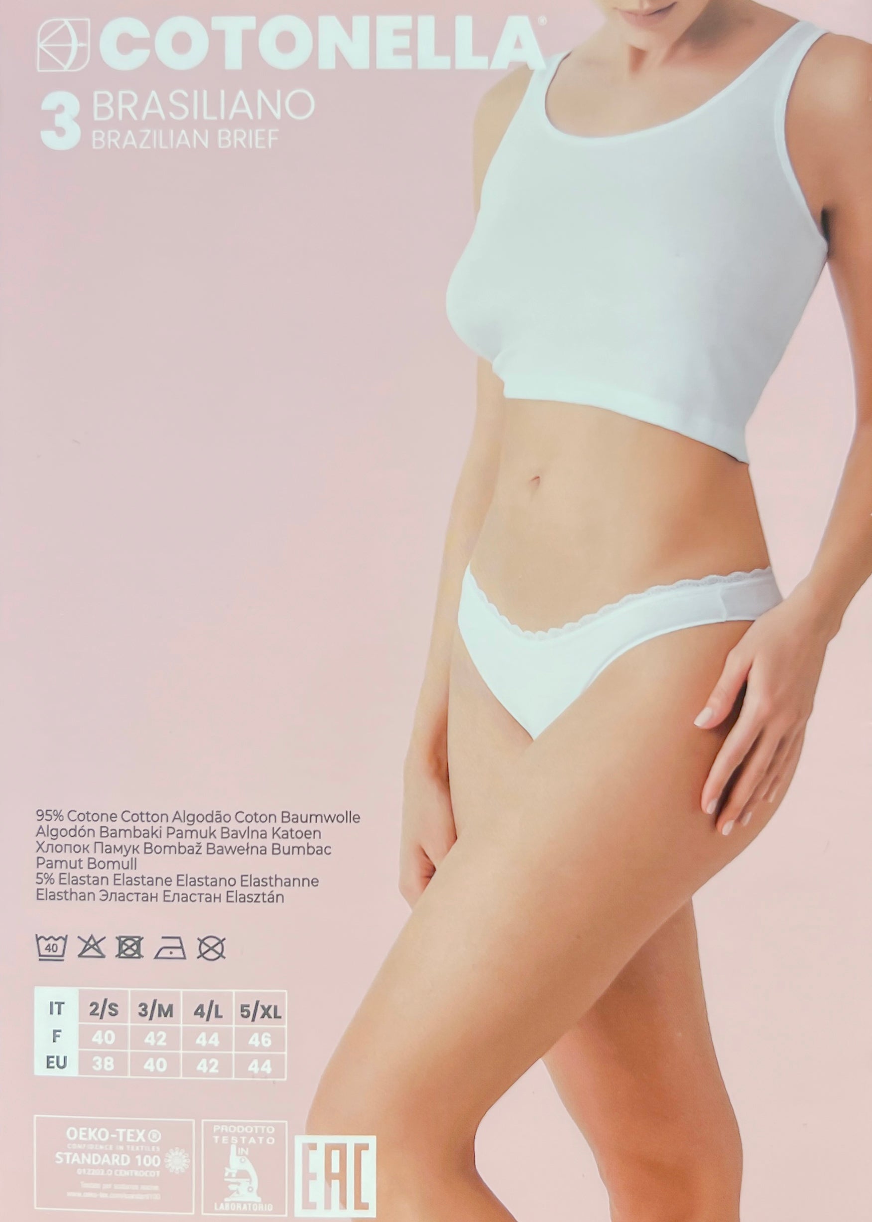 Brasiliana Donna Cotonella Essentials in Cotone Bielastico – Confezione da 3 Pezzi