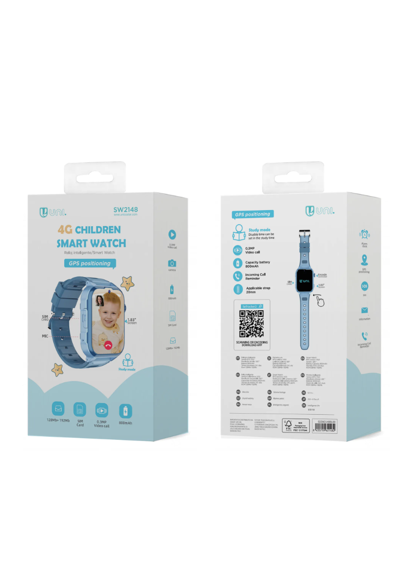 Smartwatch per Bambini 1,83 Pollici con GPS | Blu e Rosa – UNICO