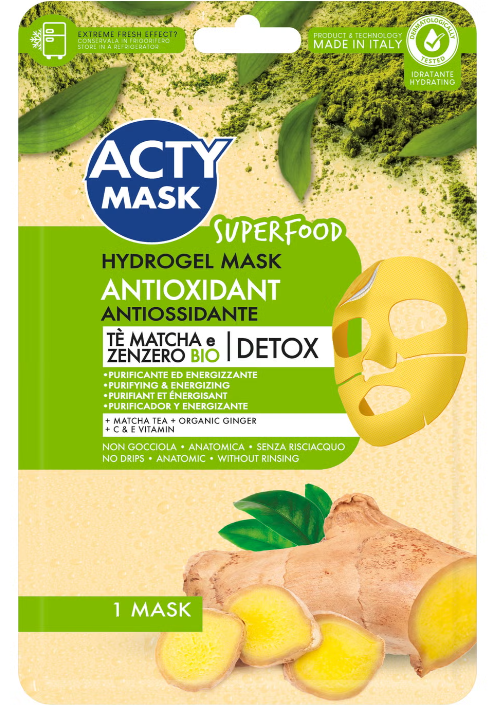Acty Mask Maschera idrogel antiossidante Tè Matcha & Zenzero