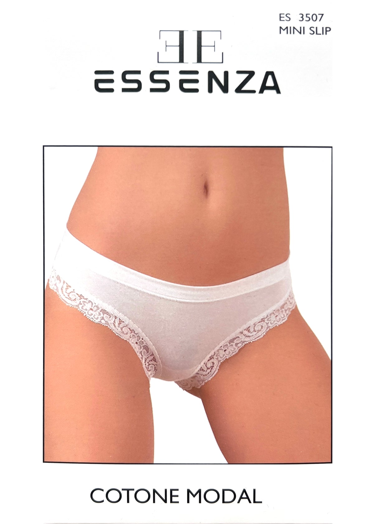 Mini Slip Donna ESSENZA in Cotone e Modal – Classico Bianco e Nero, Morbido e Traspirante