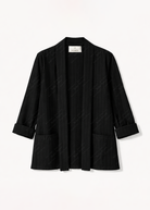 Completo Donna Elegante a Righe | Blazer e Pantaloni Wide Leg Nero