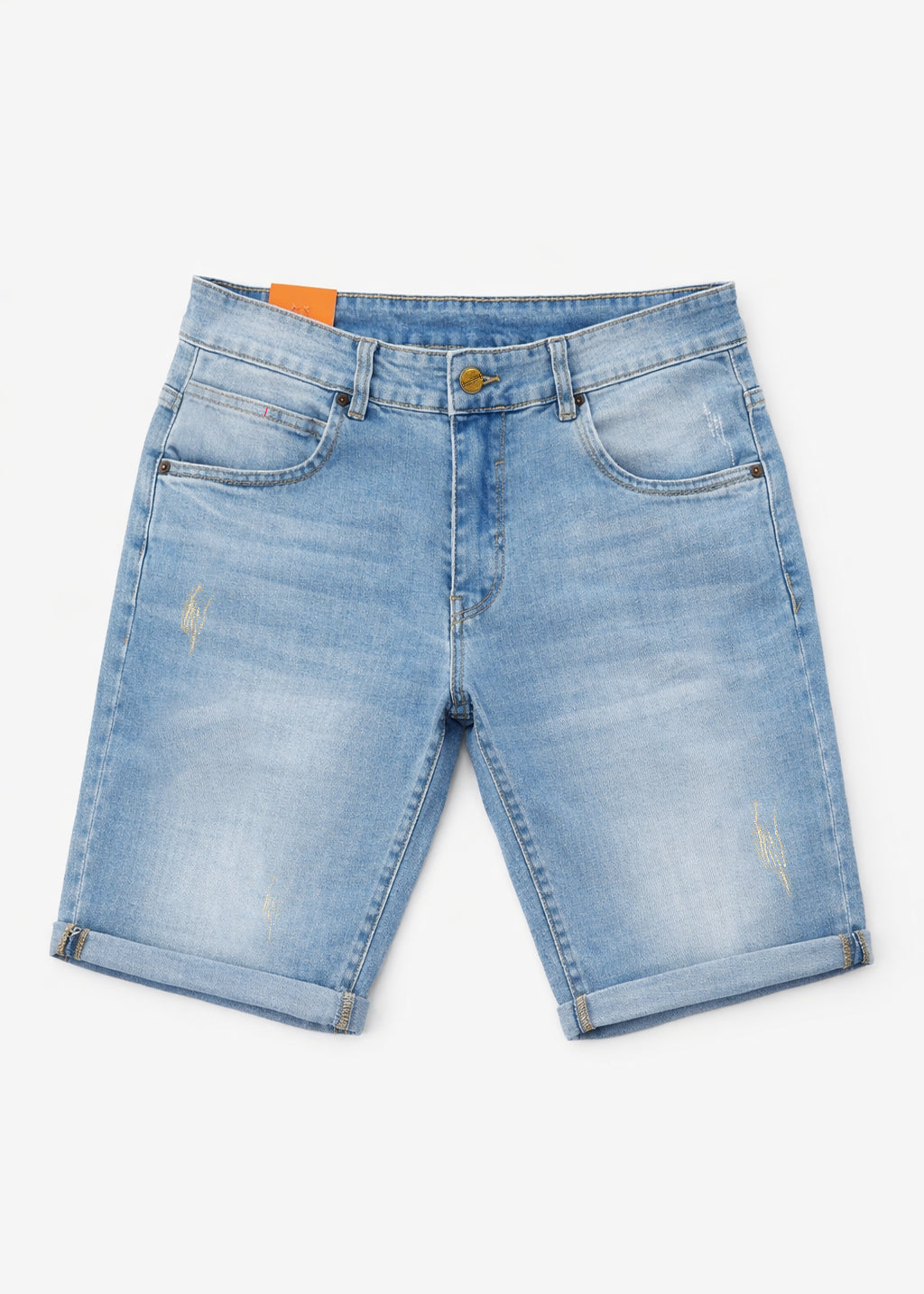 Pantaloncini Jeans Uomo Blu Chiaro – Denim Elasticizzato, Vestibilità Slim 1626