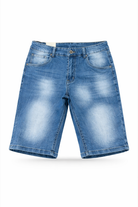 Bermuda Uomo Jeans Denim Slavato Elasticizzato Lavaggio Chiaro Estivo -RE1605