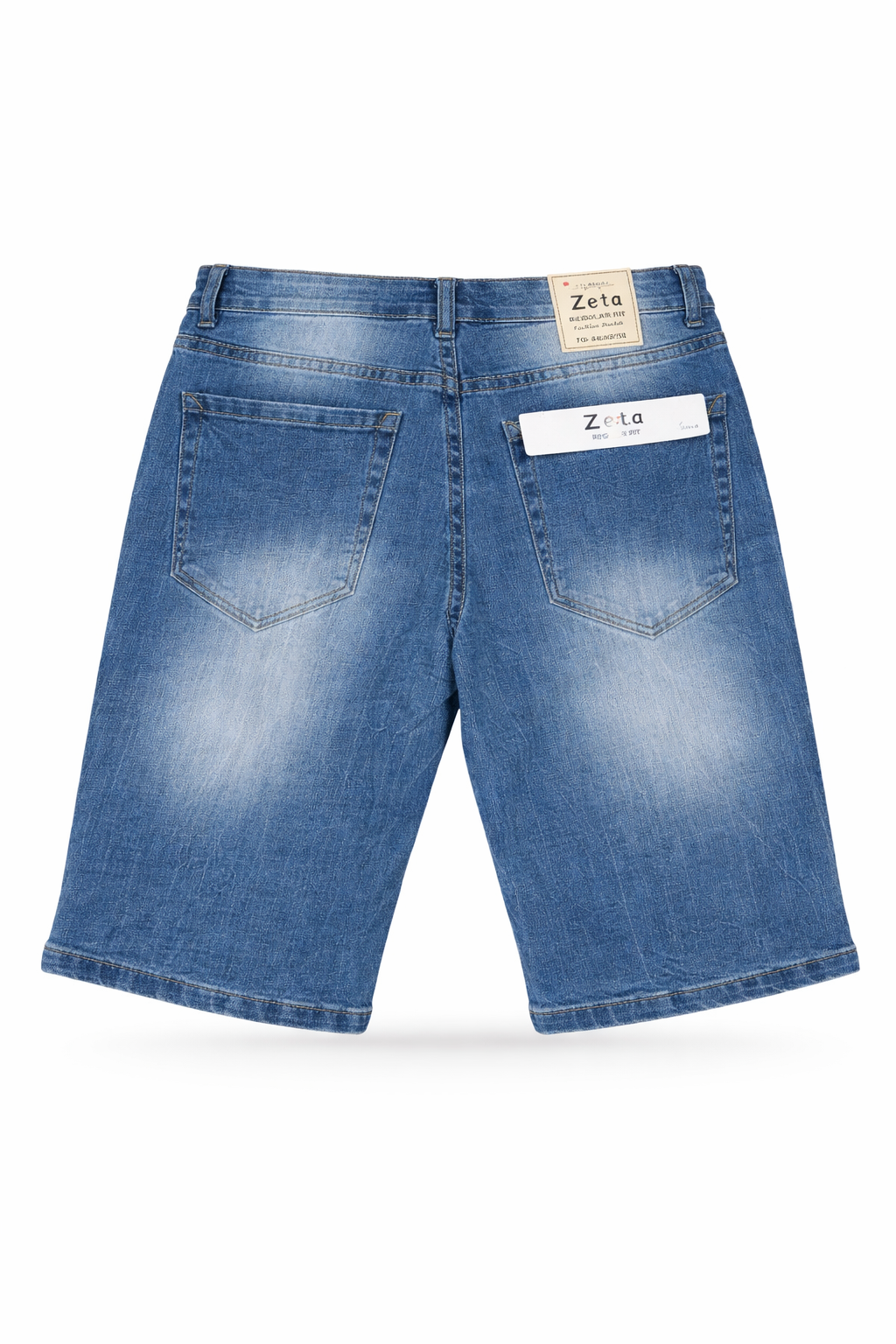 Bermuda Uomo Jeans Denim Slavato Elasticizzato Lavaggio Chiaro Estivo -RE1605