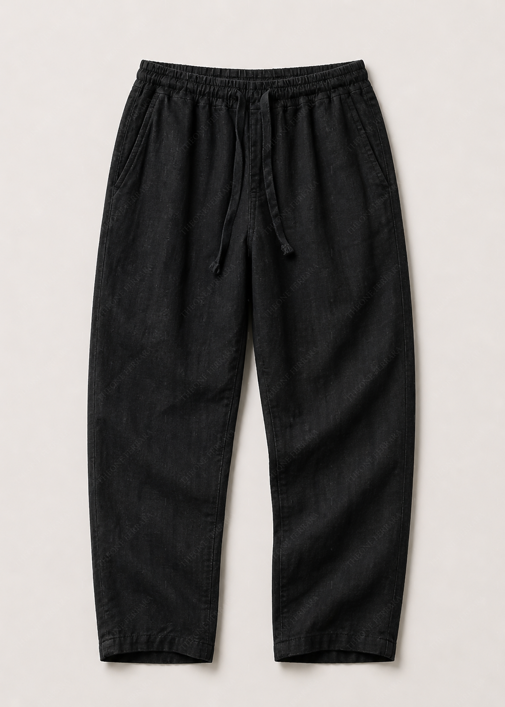Pantalone Uomo in Lino 100% — Made in Italy Nero