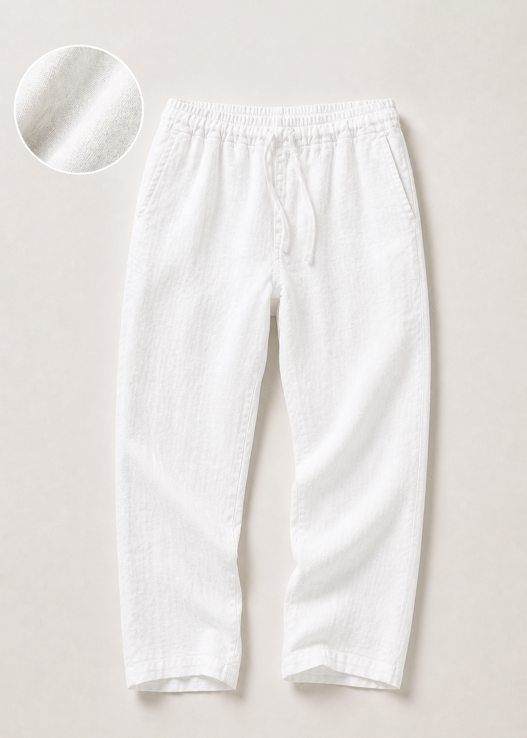 Pantalone Uomo in Lino 100% — Made in Italy Bianco