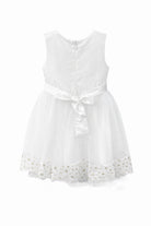 Abito da Cerimonia Bambina Bianco 2–12 Anni – Tulle Elegante con Fiocco | Battesimo, Matrimonio, Comunione 662