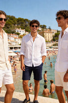 Bermuda Uomo Cotone Elasticizzato Slim Fit Turchese Estivi Casual - 7902
