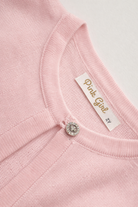 Cardigan Rosa Baby Bambina con Bottone Gioiello – Maglia Leggera Elegante 6-14 Anni Primavera Autunno 2026 -8003