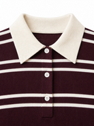Maglia Polo Donna a Righe con Colletto e Bottoni 69048