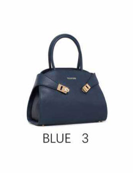 Borsa a Mano Elegante con Dettagli Dorati - Modello 1340-423 Blue