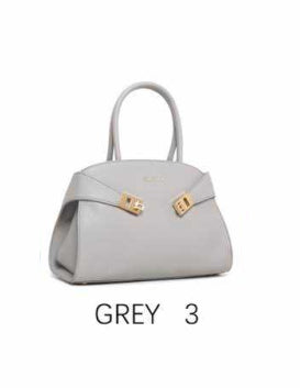 Borsa a Mano Elegante con Dettagli Dorati - Modello 1340-423 Grigio