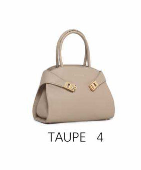 Borsa a Mano Elegante con Dettagli Dorati - Modello 1340-423 Taupe