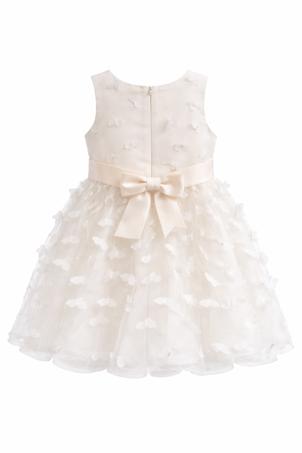 Abito da Cerimonia Bambina 2-12 Anni con Farfalle 3D – Vestito Elegante in Tulle per Matrimonio, Battesimo e Damigella 654