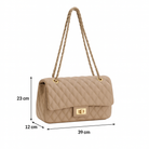 Borsa Donna Trapuntata a Spalla con Catena – Stile Italiano Elegante 9887, 27×8X16 cm