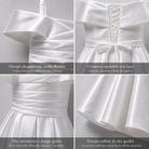 Vestito Ragazza Elegante Off Shoulder Effetto Taffetà Principessa