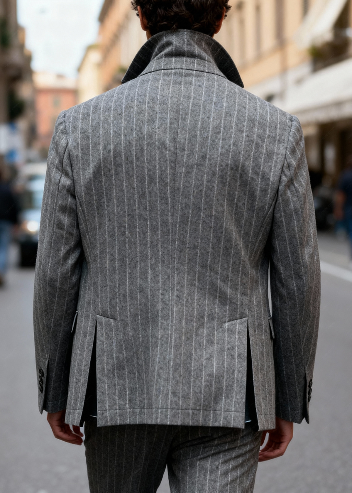 Di Lorenzo Sartoria Italiana | Giacca Doppiopetto LUNA NS | Gessato Azzurro | Tg. 48-58