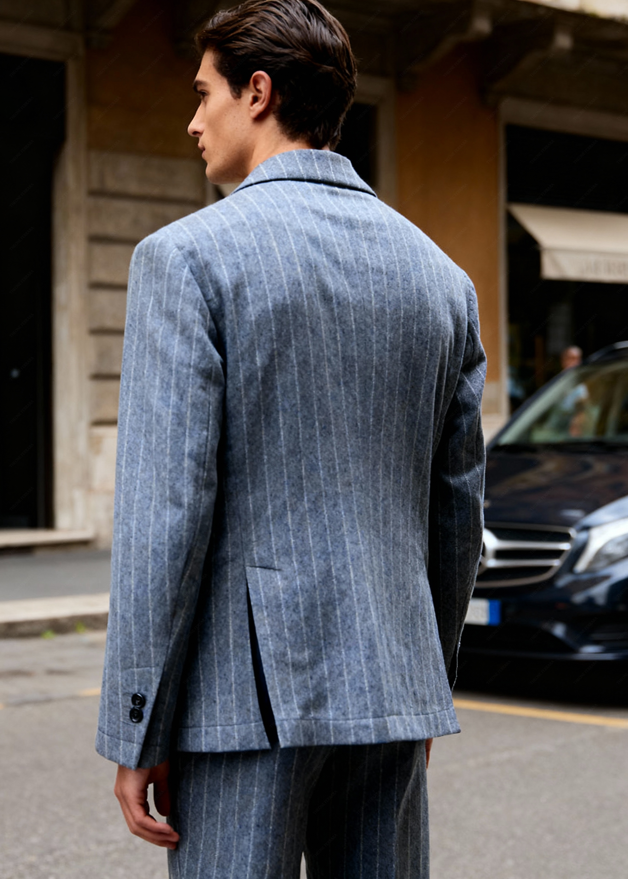 Di Lorenzo Sartoria Italiana | Giacca Doppiopetto LUNA NS | Gessato Azzurro | Tg. 48-58