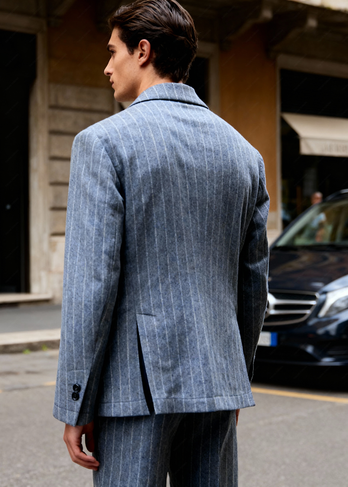Di Lorenzo Sartoria Italiana | Giacca Doppiopetto LUNA NS | Gessato Azzurro | Tg. 48-58