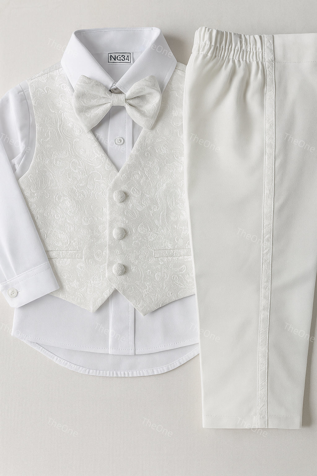 Frac neonato bianco è panna 3-36 mesi | Completo elegante cerimonia