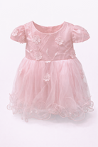 Abito Elegante da Cerimonia per Bimba, Tulle e Pizzo Ricamato, 3-36 Mesi, 2 Colori 7706 Rosa