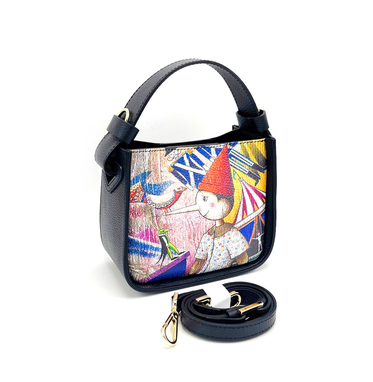 Borsa a Mano in Vera Pelle Stampata, Tracolla Removibile, Fatta a Mano in Italia – art. 112482 5